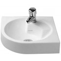Lavabo d angle ARCHITEC, 63,5 x 54, sans trop-plein, avec plage de robinetterie, trou pour robinetterie, trou amorcé à droite