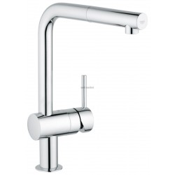 Mitigeur évier MINTA monocommande 15 x 21, monotrou, bec l tubulaire orientable, mousseur extractible, clapets anti-retour in
