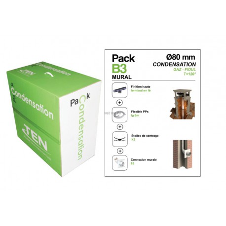 Pack B3 Condens80 ( 8 m PPflex+PMural B3+Termin T) Réf 446389