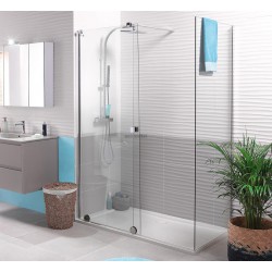 PAROI DE DOUCHE COULISSANTE PUREDAY VERRE TIMELESS PROFILÉ CHROMÉ 180 CM GAUCHE