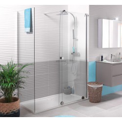 PAROI DE DOUCHE COULISSANTE PUREDAY VERRE TIMELESS PROFILÉ CHROMÉ 160 CM DROITE