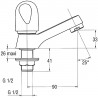Robinet indépendant GALEO pour lavabo ou lave-mains eau chaude tête céramique poignées métal réf. E72923-CP