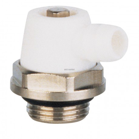 Robinet de vidange radiateur à carré béquet orientable joint torique 15 x 21 plastique blanc réf. 22L0256015