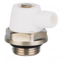 Robinet de vidange radiateur à carré béquet orientable joint torique 15 x 21 plastique blanc réf. 22L0256015