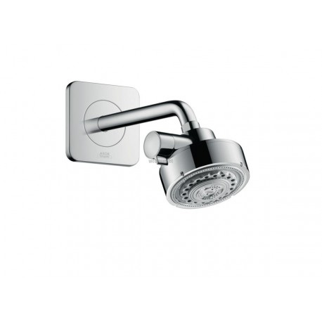 Bras de douche mâle 15 x 21 sans rotule avec rosace, saillie 230 mm, 67°, D 24 mm, avec platine de renfort et rosace filetée