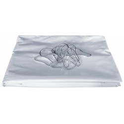 Rideau de douche H 200 L 140 cm 9 anneaux plastique blanc en PVC blanc non-feu avec oeillets métalliques, plombé anneau métal