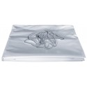 Rideau de douche H 200 L 140 cm 9 anneaux plastique blanc en PVC blanc non-feu avec oeillets métalliques, plombé anneau métal