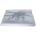 Rideau de douche H 200 L 180 cm 12 anneaux plastique blanc en PVC blanc non-feu avec oeillets métalliques, plombé anneau méta