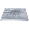 Rideau de douche H 200 L 180 cm 12 anneaux plastique blanc en PVC blanc non-feu avec oeillets métalliques, plombé anneau méta