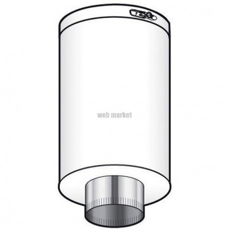 Elément droit Therminox TI longueur 45 cm diamètre 150 mm blanc mat (RAL 9020) Réf EDP 150TZ150EM / 21150015