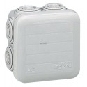 Boîte carrée 105 x 105 x 55 étanche Plexo gris - embout (7) - IP55 - Ref.092022
