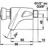 Robinet de lavabo simple P504 S fixation murale eau chaude anti blocage 12 x 17 NF réf. 62120