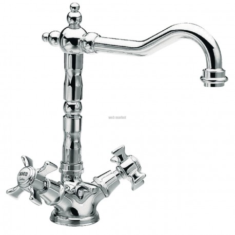 Mélangeur lavabo Chambord bec potence mobile chrome avec vidage réf. CH11151