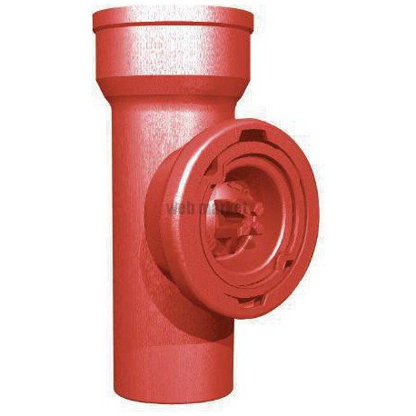 Té de visite SME - fonte brun-rouge - Ø 50 mm