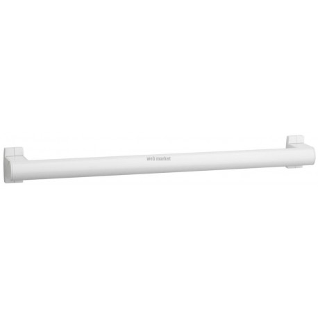 Barre d'appui Arsis, 1000 mm, tube elliptique 38 x 25 mm aluminium époxy blanc, cache-fixations blancs réf. 049890