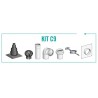 Kit C9 pour chaudière étanche et raccordement mural ou plafond (Terminal noir) DUALIS - diamètre 80 (Racc. 60 / 100) KIN C9 6