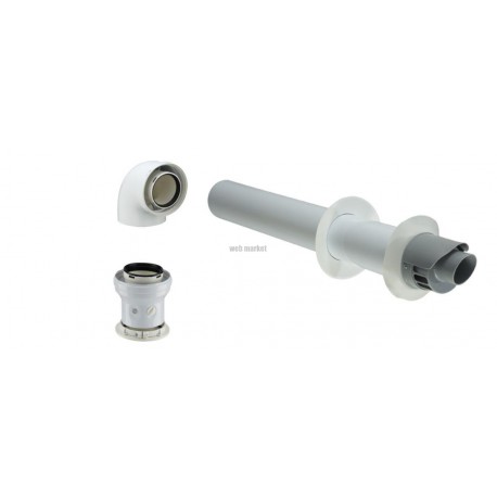 Kit terminal horizontal : coude 87° avec prise de mesure + terminal horizontal DUALIS épaisseur diamètre 60 - 100 KSTH 60 E.P