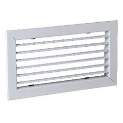 ALDES Grille simple déflexion de reprise en alu AC 101 fixation par clips 300x150