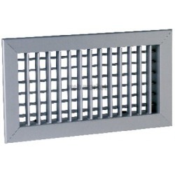 ALDES AC 102 D F3 -  200 X 100 MM - GRILLE ALUMINIUM DOUBLE DÉFLEXION