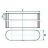ALDES Raccord mâle oblong galvanisé RMO - L 425mm x H 130mm
