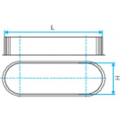 ALDES Bouchon mâle oblong BMO - L 350mm x H 100mm