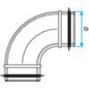 ALDES Coude galvanisé 90° à joint - Diamètre 250 mm embouti