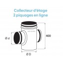 Collecteur d'étage 2 piq. à 90° - CET - Diamètre 315 / 125 mm - Avec joint