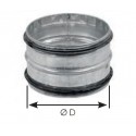 Raccord mâle - RMT - Diamètre 450 mm - Acier galvanisé - Avec joint
