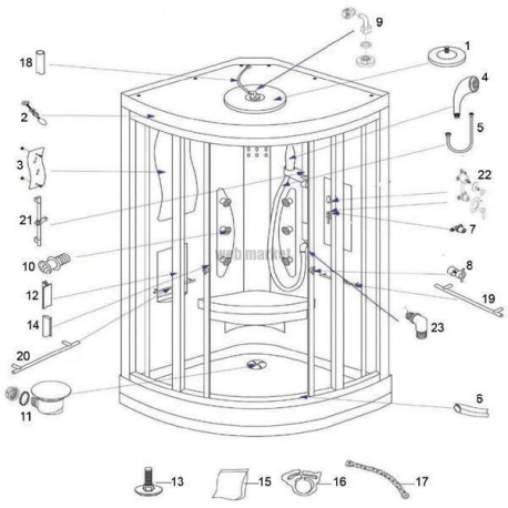 Barre antichute objet pour cabine MEZZO