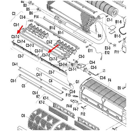 DAIKIN GRILLE GAUCHE PROTECT VENTIL 3P136136-2 POUR MACHINE FTXS25D3VMW