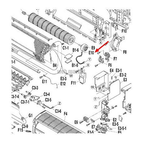 DAIKIN 	CABLE ALIMENTATION MOTEUR VENT POUR MACHINE FTXS50D2V1W
