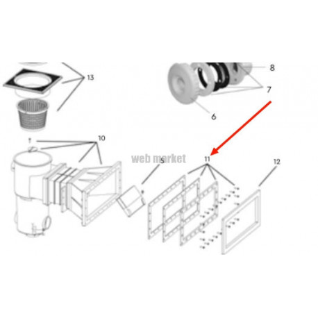 Bride joints et vis pour skimmer P-GM-Long