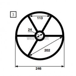 Joint étoile de vanne Praher 3" (Ø246mm)