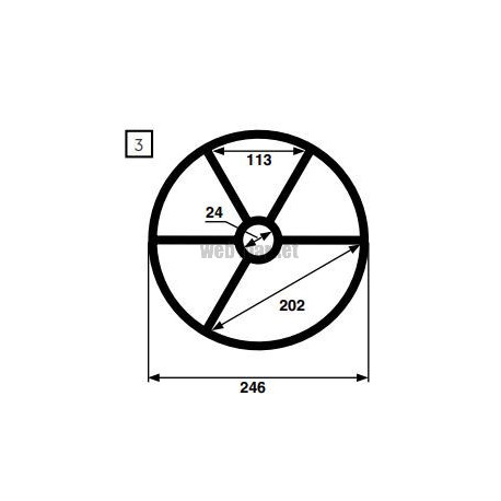Joint étoile de vanne Praher 3" (Ø246mm)