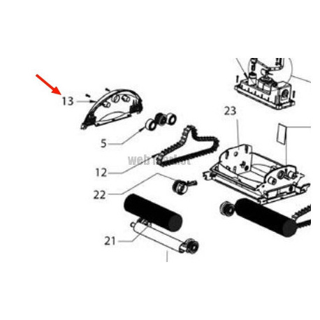 Flasque de robot avec moustache Pool Valet SR