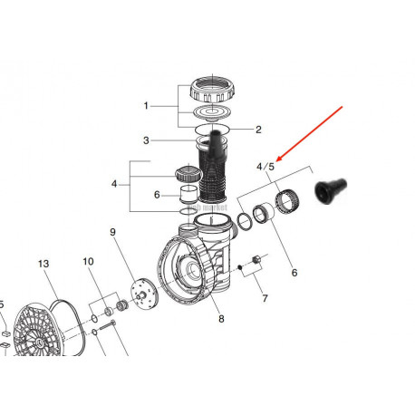 Sortie aspiration ou refoulement D38, pompe P-AP