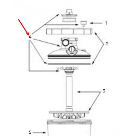 Couvercle complet pour filtre P-FI 500