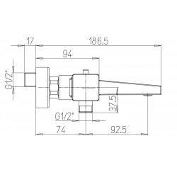 Mitigeur thermostatique square bain-douche nu f2 réf. F2CR111TH