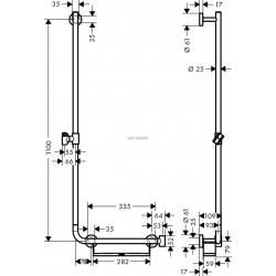 Barre de douche HG Unica'Comfort 1.10 m avec poignée à droite sans flexible réf. 26403400