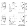 Urinoir à action siphonique TARGA ARCHITECTURA 350 x 615 x 385 mm, alimentation encastrée, anti-éclaboussures blanc Réf.