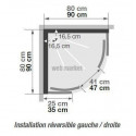 Cabine de douche Kineprime glass 80 rond coulissant receveur bas mecanique réf. CA761MTN