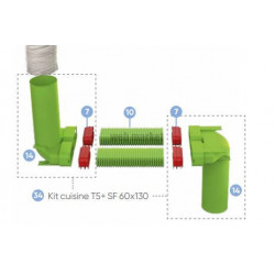 ATLANTIC KIT CLIPETGO SECTION 60X130 POUR BOUCHE CUISINE D.125 DE T5 ET + SIMPLE FLUX
