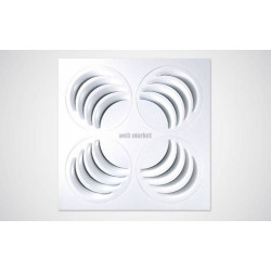 ATLANTIC PLAY-KLIN 600 D200 - DIFFUSEUR MULTI DIRECTIONS 600X600 + PLENUM D200 SUPERIEUR