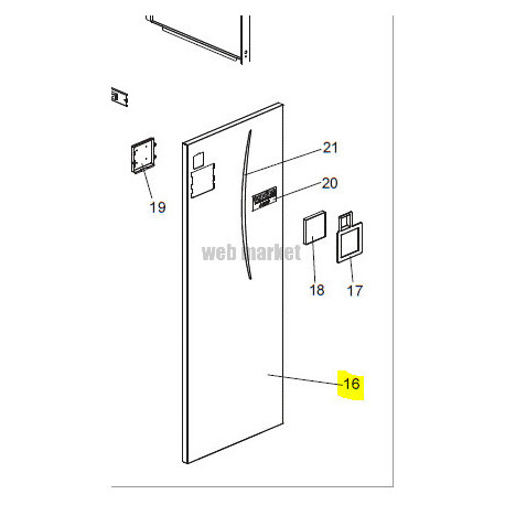 MITSUBISHI ELECTRIC S70C22668 PANNEAU AVANT (FACADE) D'ERST20D-VM2CR2.UK