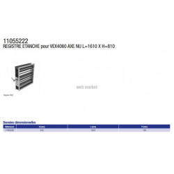 ALDES Registre étanche axe nu L Egal1610 X H Egal810 mm pour VEX4060 - Moteur à commander