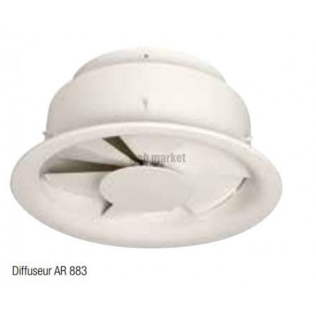 ALDES Diffuseur hélicoïdal réglable pour grande hauteur AR 883 blanc 9010 30% D250