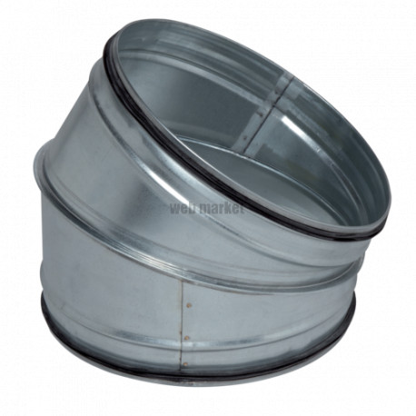 ALDES Coude galvanisé 30° à joint - Diamètre 125 mm embouti