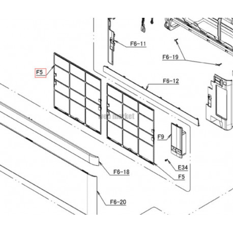 DAIKIN FILTRE A AIR POUR MACHINE FTXA20A2V1BW
