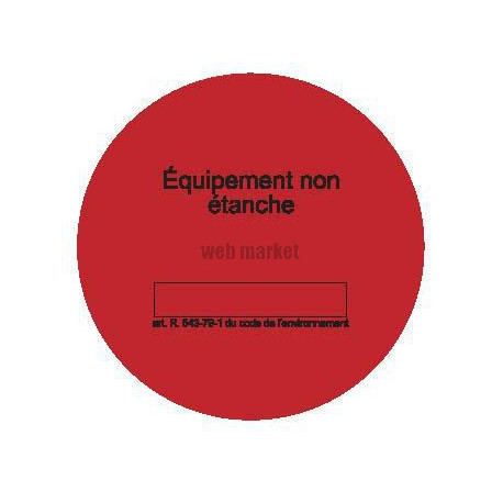 Vignettes de contrôle d'étanchéité rouges ''Reconnu non étanche'' (30 exmplaires) Réf WVR-16-30
