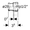 jonction taraudée D28-1/2 Acier électrozingué réf. 21807
